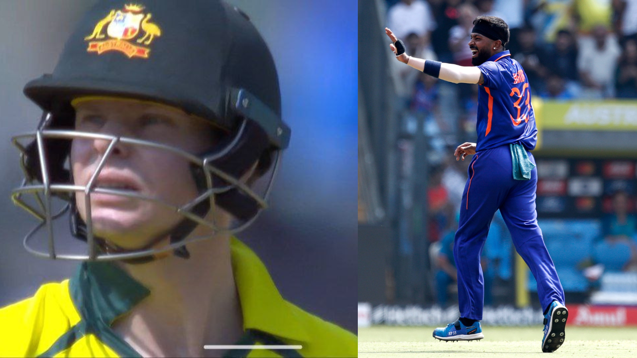 "Thalason performing at the Chepauk" - Twitter reacts as Hardik Pandya dismisses Steve Smith for a duck in the third ODI against Australia