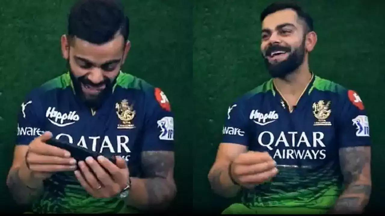 "This is unbelievable man", Watch Virat Kohli reacting to his shots described in Bhojpuri commentary in IPL 2023