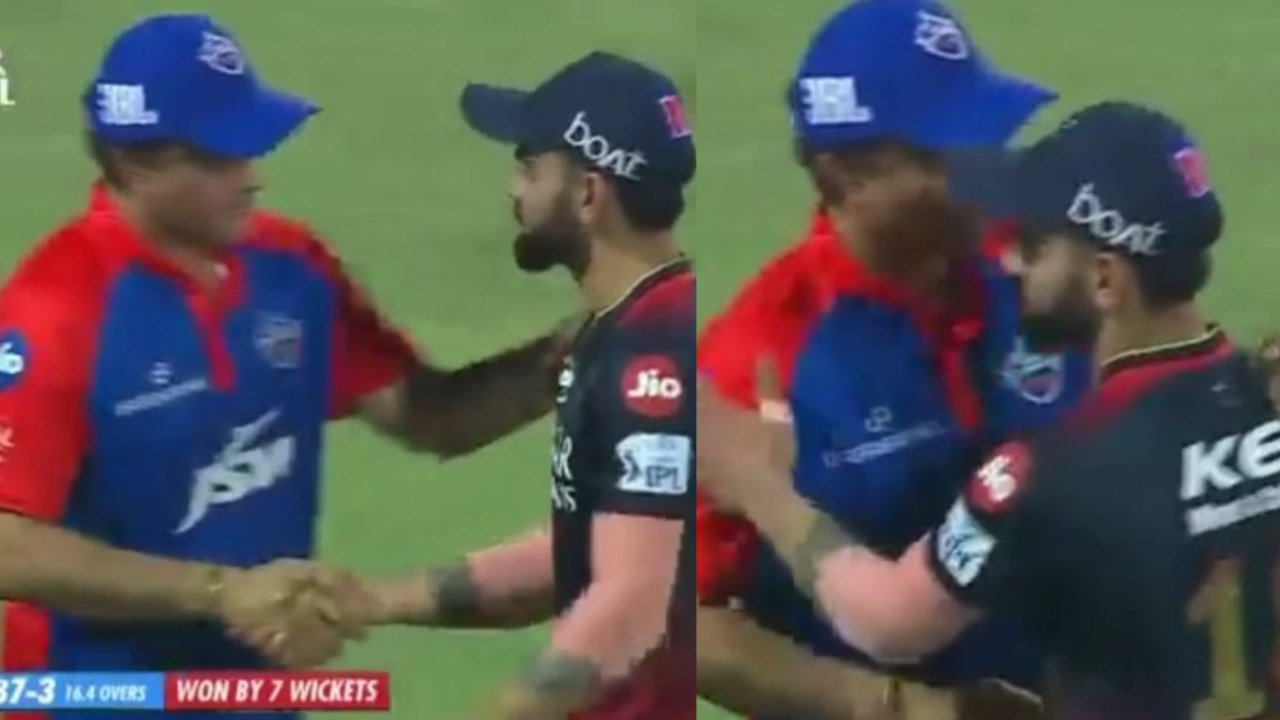 "Ganguly thanking DC's 12th man", Fans react as a video showing Virat Kohli and Sourav Ganguly shaking hands after the game between DC and RC goes viral